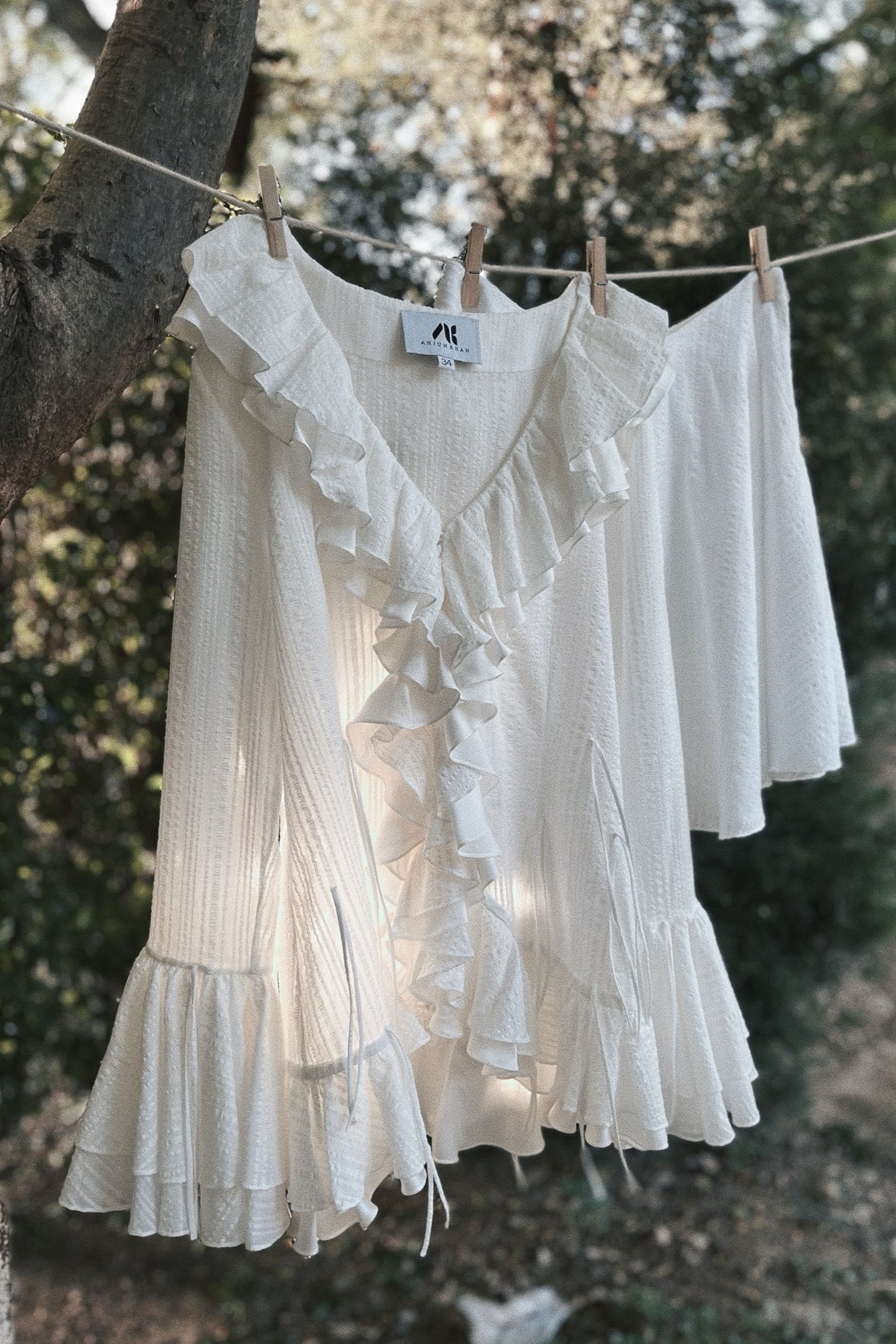 White V-Neck Ruffle Top