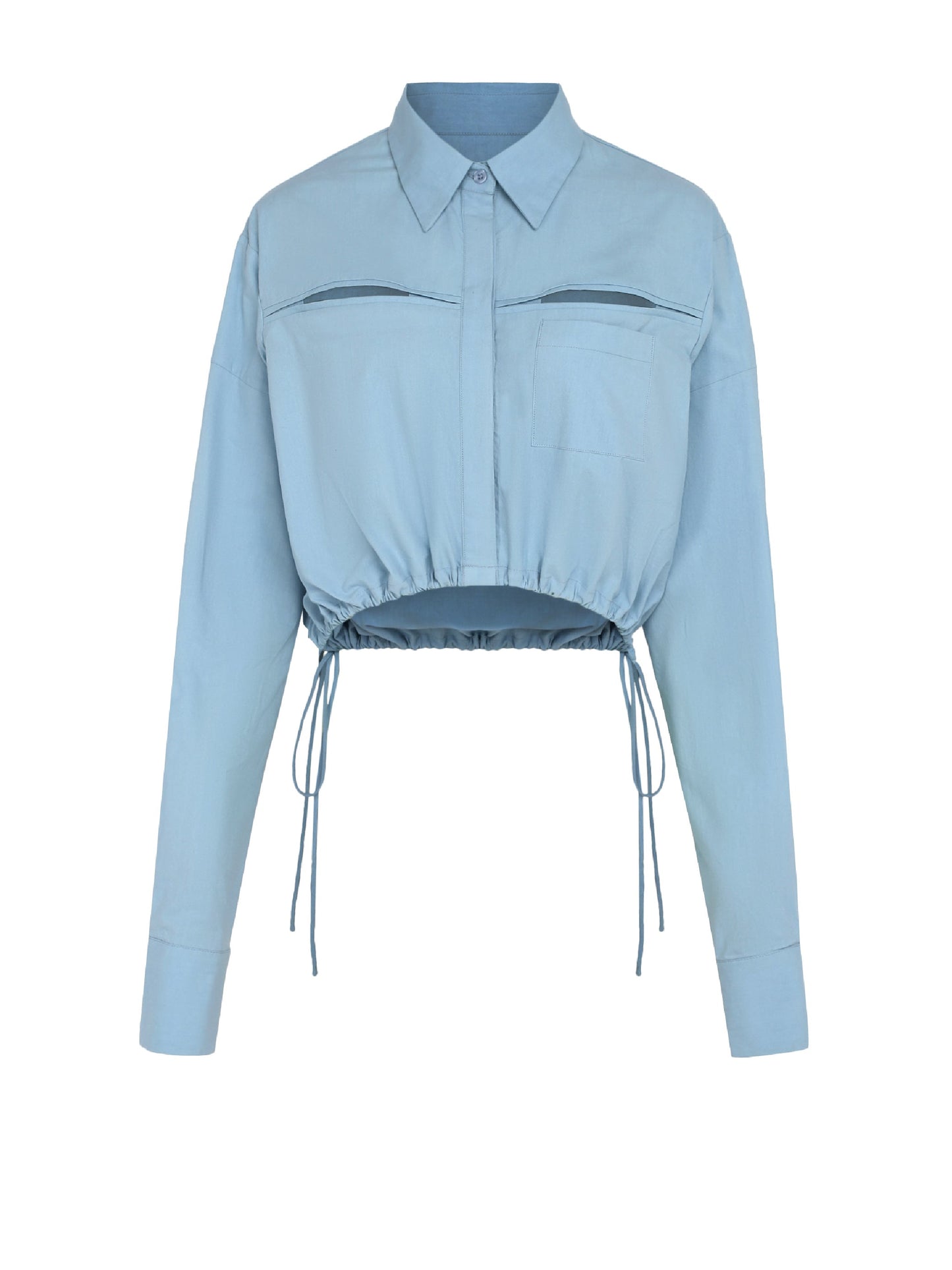 Blue Classic Gathered Shirt