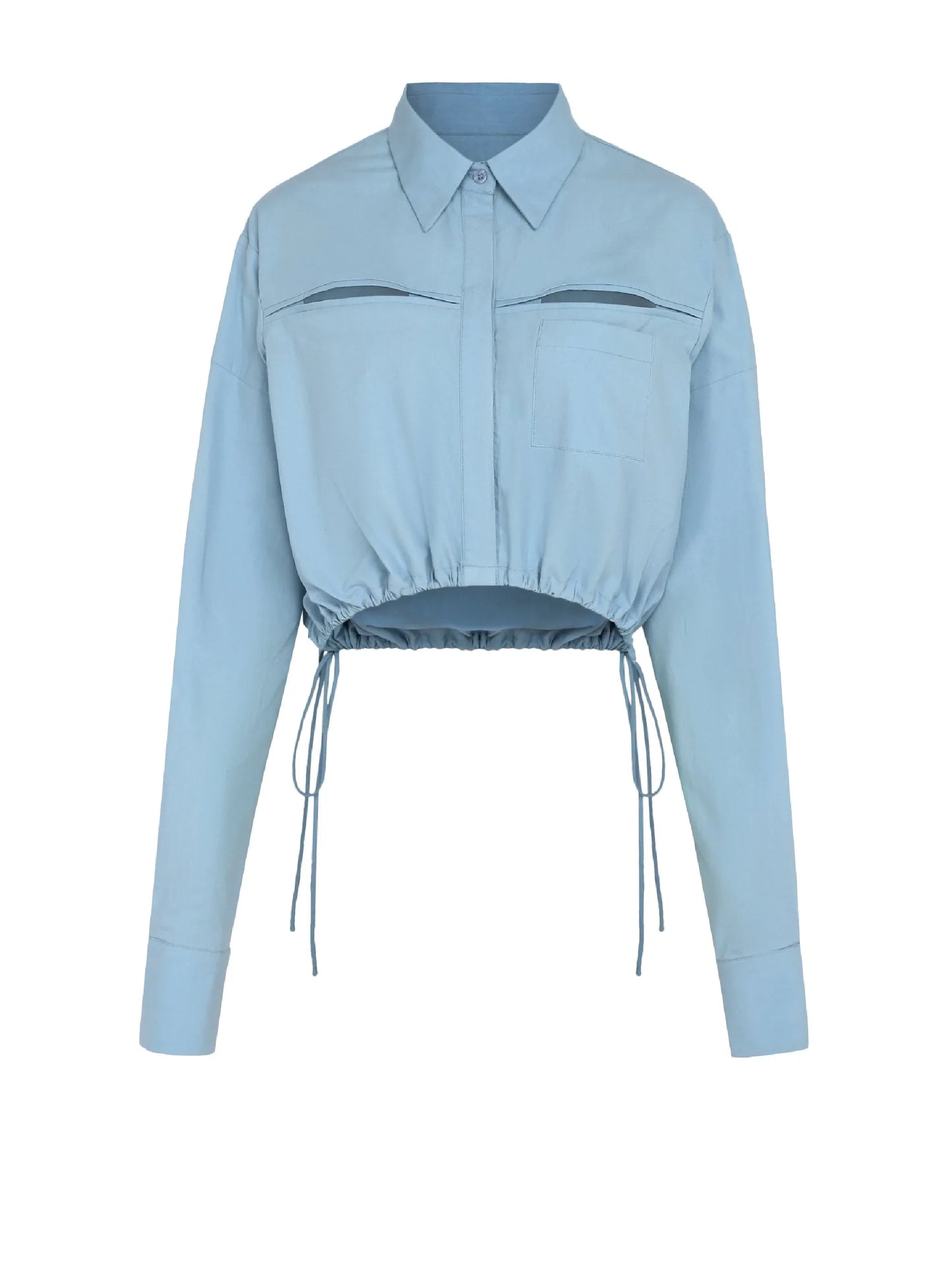 Blue Classic Gathered Shirt