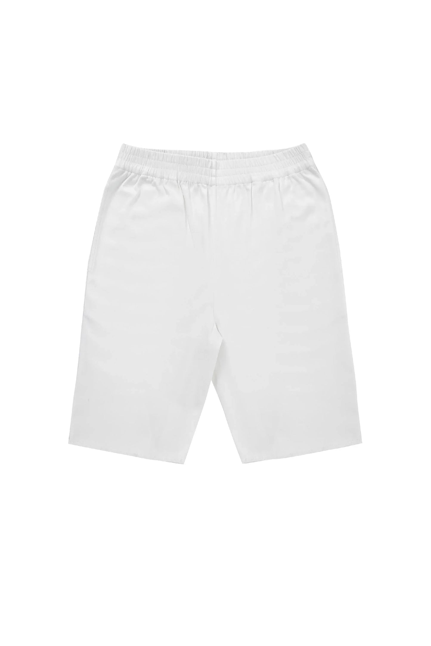 White fringed shorts product ghost view - Anjum Khan