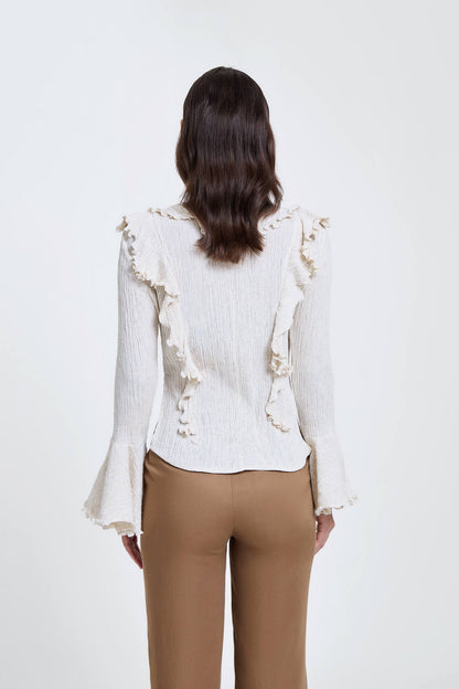 Crinkled Dramatic Ruffle Top