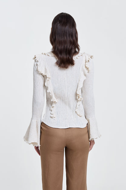 Crinkled Dramatic Ruffle Top