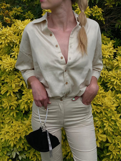 Natural Collared Short Shirt