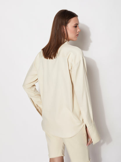 Natural Collared Long Shirt
