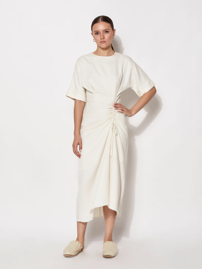 Organic Cotton Ruched Drape Dress