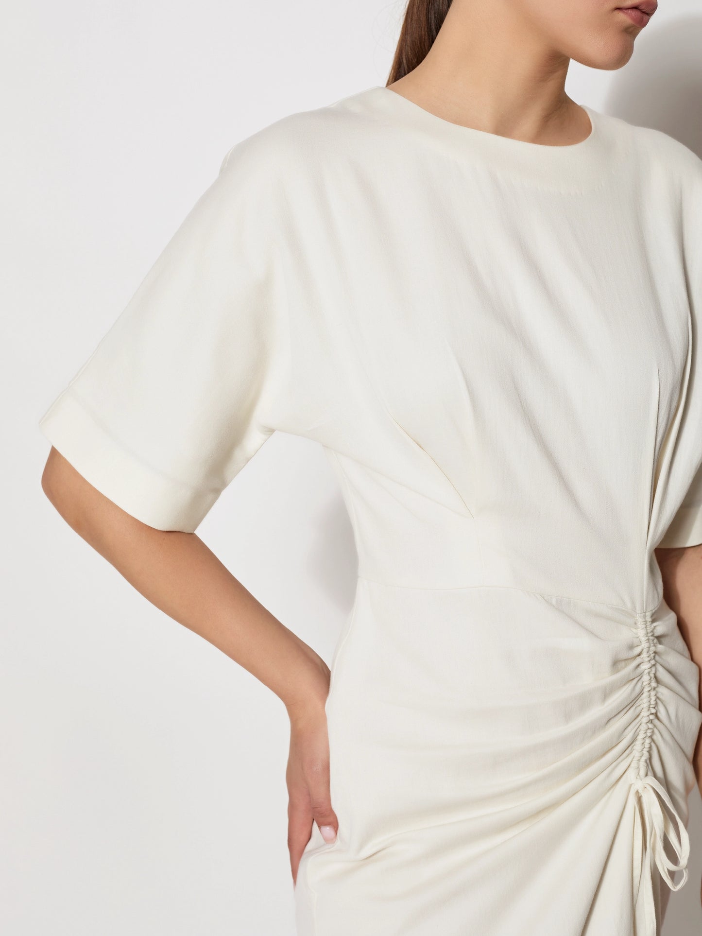 Organic Cotton Ruched Drape Dress
