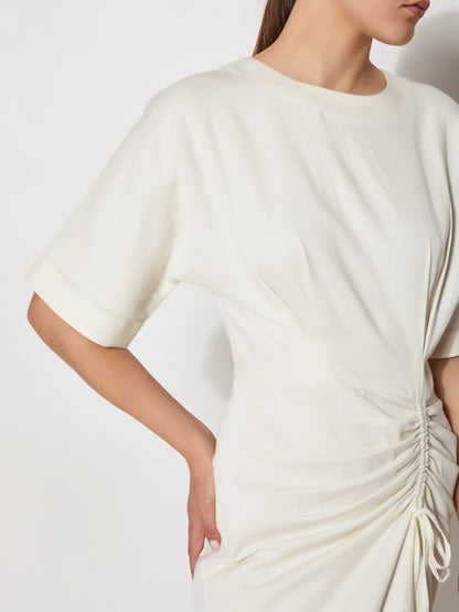 Organic Cotton Ruched Drape Dress