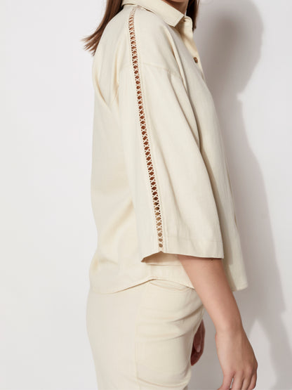 Natural Collared Short Shirt