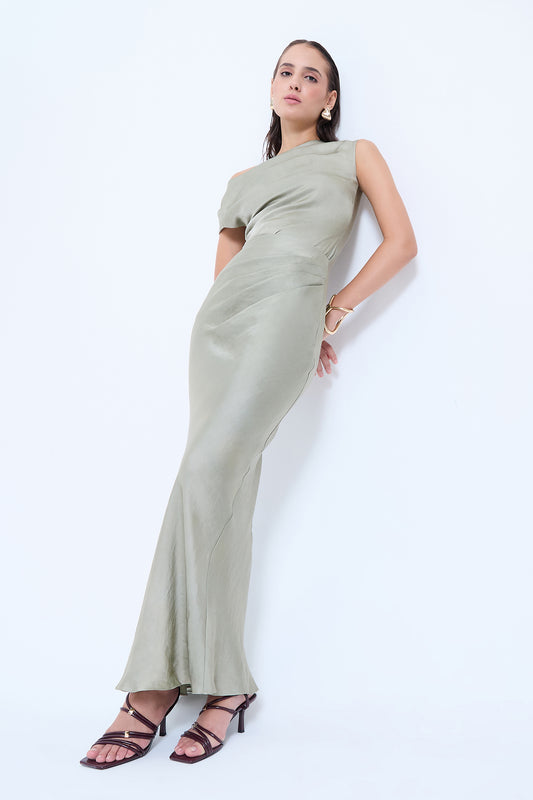 Draped Pleated Top and Skirt Set