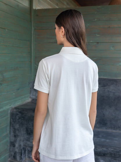 Printed Organic Polo T-Shirt