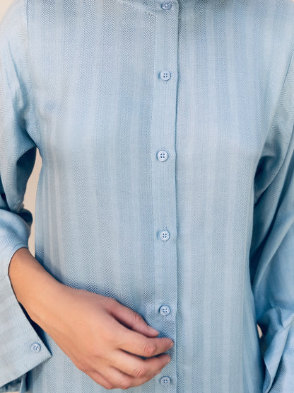 Sustainable cotton striped long dress – a wardrobe essential.