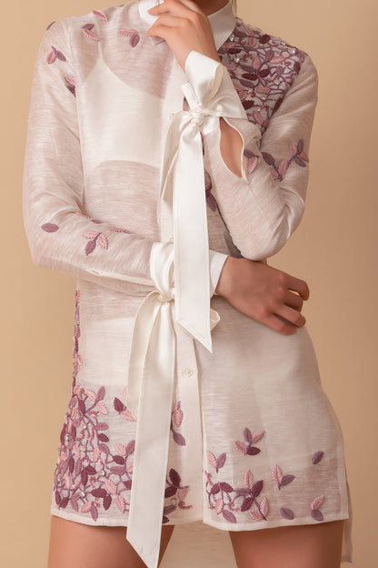 Asymmetric Embroidered Shirt dress