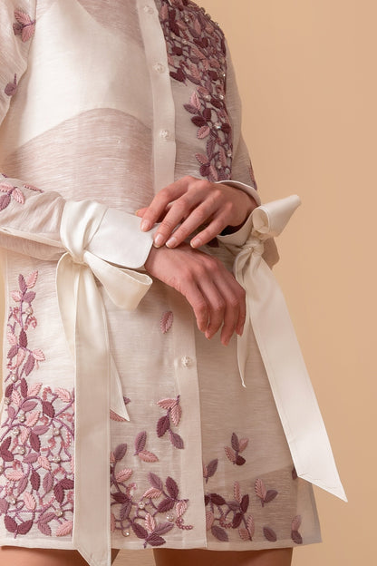 Asymmetric Embroidered Shirt dress