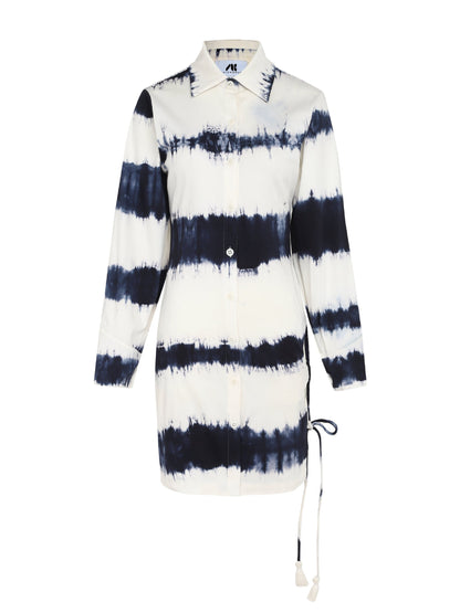 Tie-Dye Cutout Shirt Dress