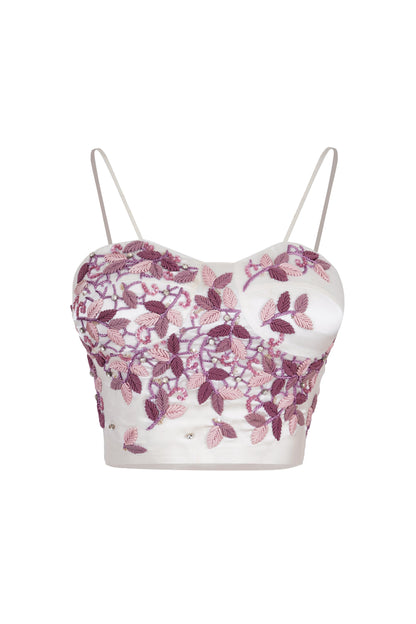 Embroidered Bustier Crop Top