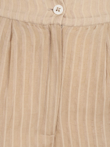 Women's striped flared pants – breathable and sustainable wide-leg design, perfect for work and casual wear